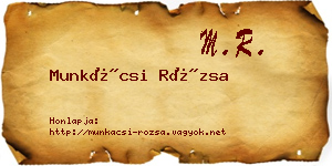 Munkácsi Rózsa névjegykártya